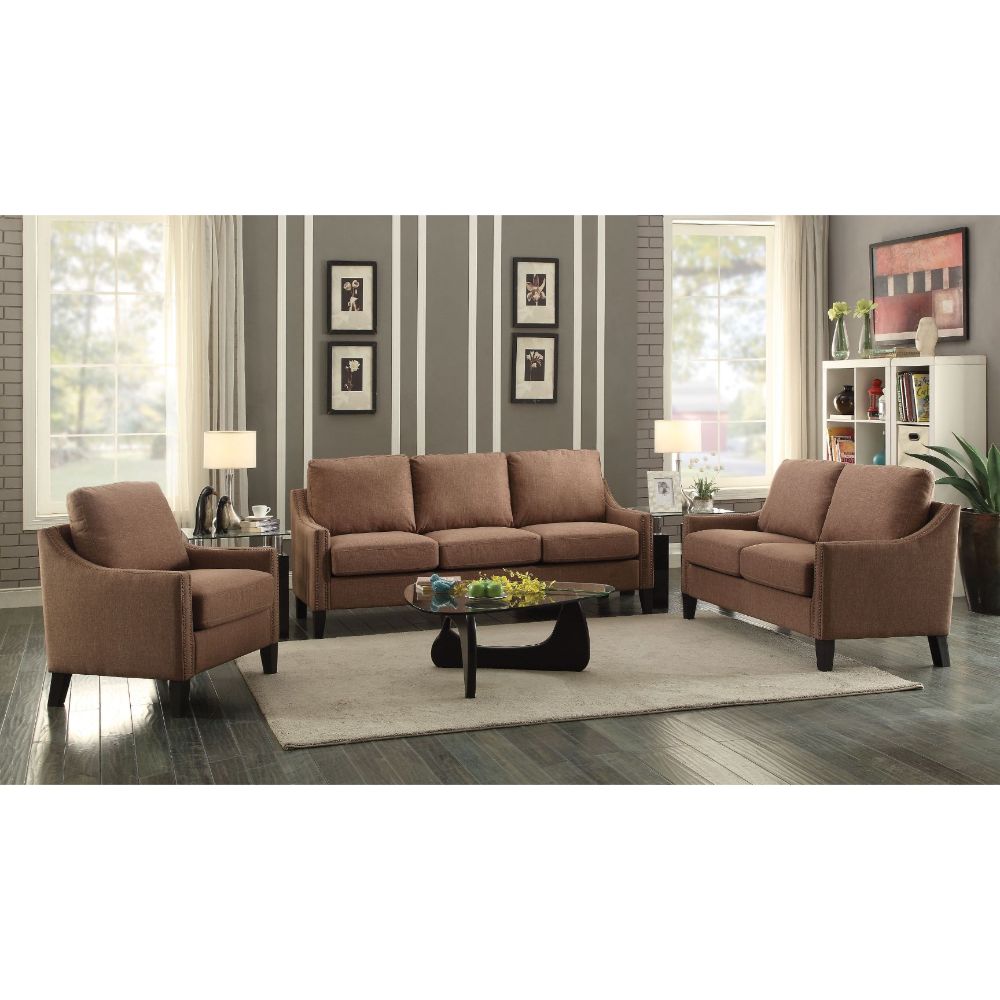 ACME Furniture Sofas & Couches - Zapata Sofa, Brown Linen