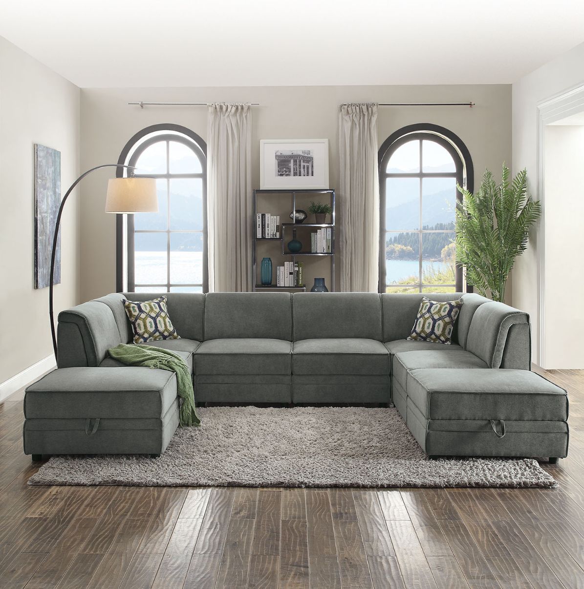 ACME Furniture Sofas & Couches - Bois Modular - Armless Chair, Gray Velvet