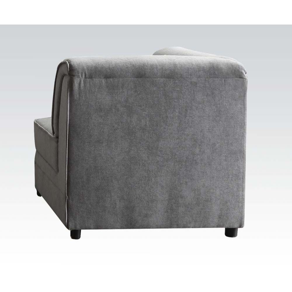ACME Furniture Sofas & Couches - Bois Modular - Wedge & 1 Pillow, Gray Velvet