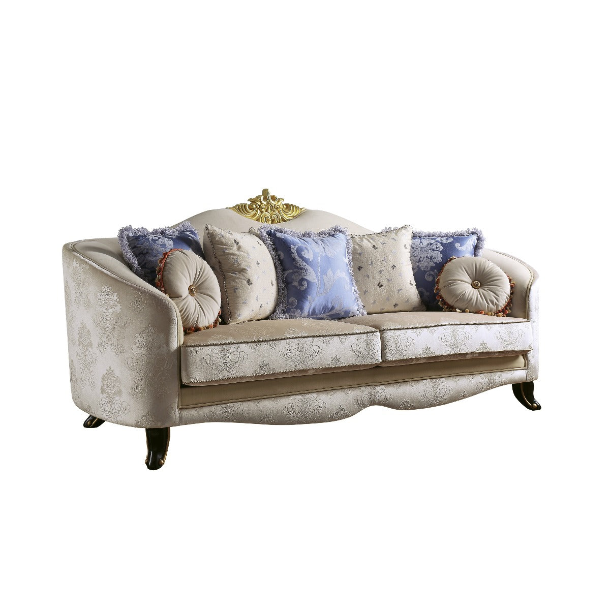 ACME Furniture Sofas & Couches - Sheridan Sofa w/7 Pillows, Cream Fabric (53945)