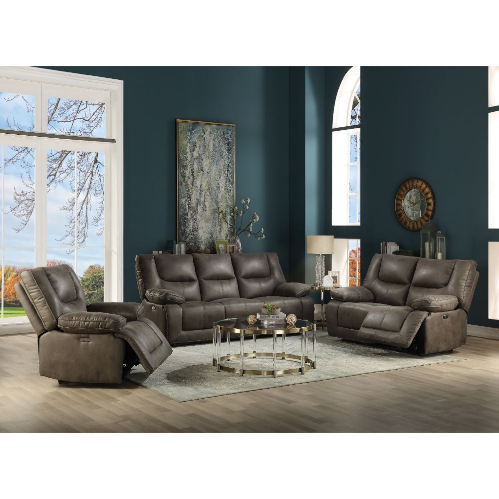 ACME Furniture Sofas & Couches - Sofa (Power Motion), Gray Leather-Aire 54895