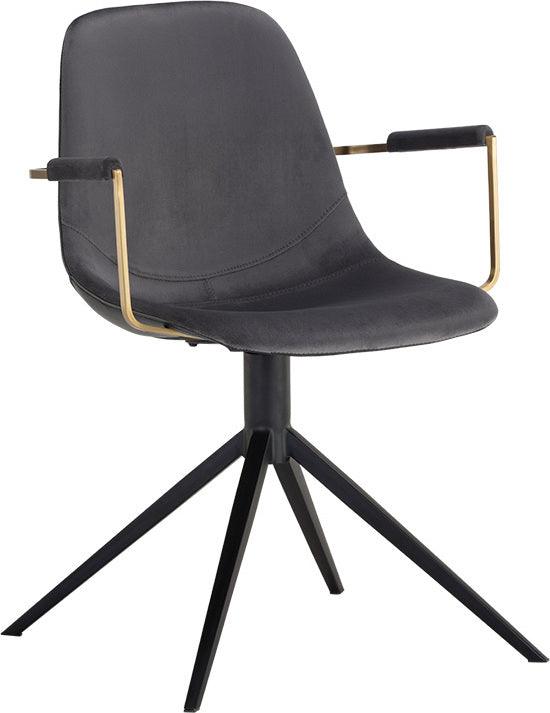 SUNPAN Dining Chairs - Cassius Swivel Dining Armchair Slate Tint Nightfall Black
