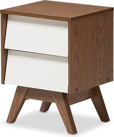 Wholesale Interiors Nightstands & Side Tables - Hildon Nightstand White/Walnut Brown