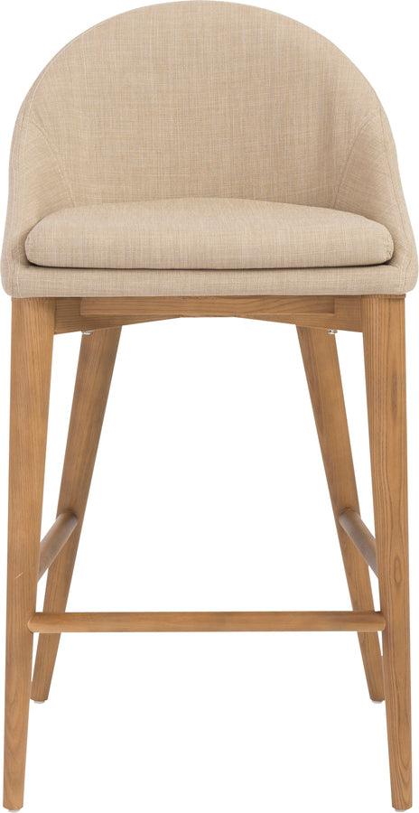 Euro Style Barstools - Baruch Counter Stool in Tan with Walnut Legs