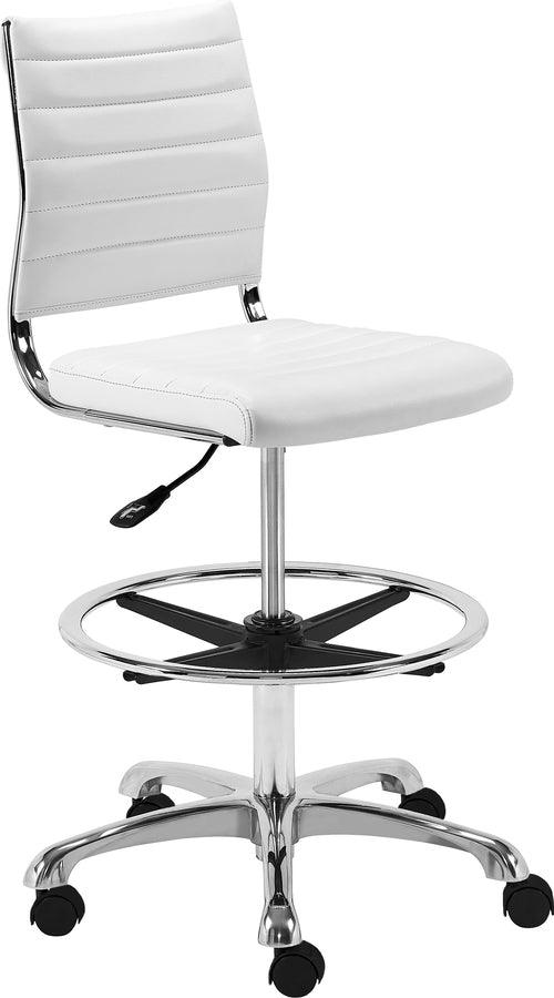 Euro Style Barstools - Axel Adjustable Height Drafting Stool in White