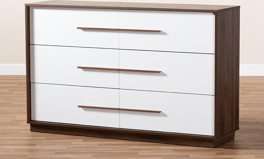 Wholesale Interiors Dressers - Mette 55.1" Dresser White & Walnut