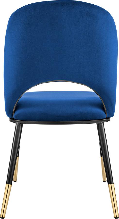 Euro Style Accent Chairs - Alby Side Chair in Blue with Black Legs - Set of 2