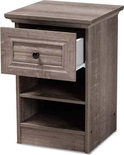 Wholesale Interiors Nightstands & Side Tables - Dara Nightstand Gray & Brown & Black