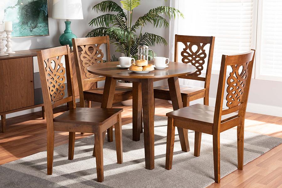Wholesale Interiors Dining Sets - Mina Walnut Brown Finished Wood 5-Piece Dining Set