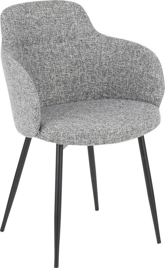 Lumisource Accent Chairs - Boyne Industrial Chair in Black Metal and Grey Noise Fabric