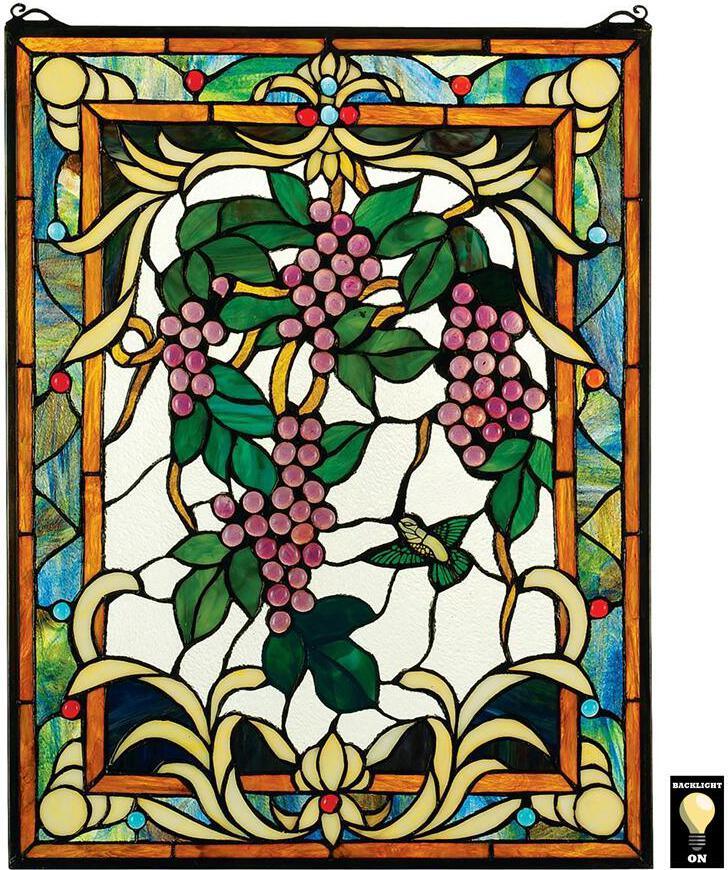 Design Toscano Bar Gifts - Grape Vineyard Stained Glass Window