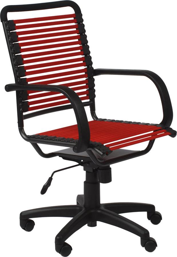 Euro Style Task Chairs - Bungie Flat High Back Office Chair in Red Red