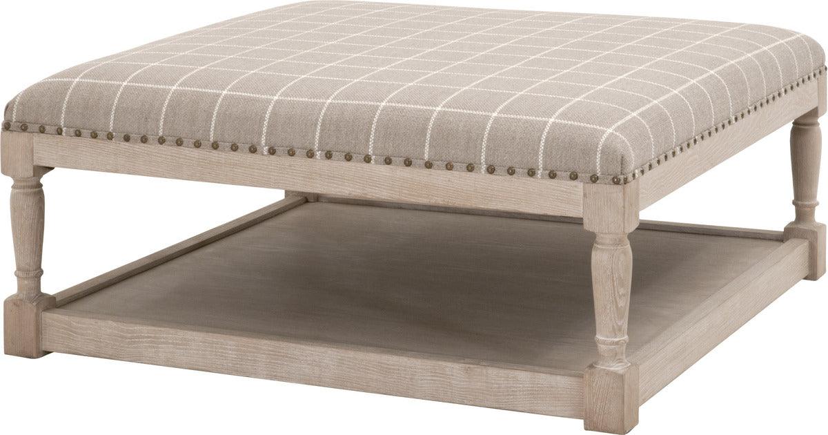 Essentials For Living Coffee Tables - Townsend Upholstered Coffee Table Windowpane Pebble