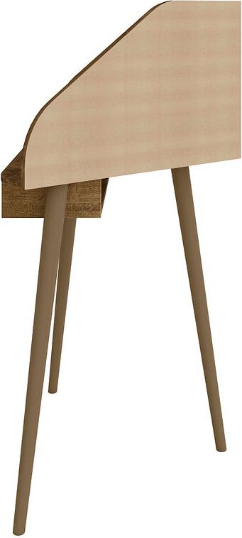 Manhattan Comfort Desks - Bradley 4-Piece Round Sectional Cubicle Desk Rustic Brown
