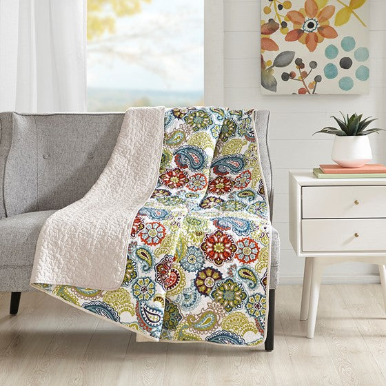 Olliix.com Pillows & Throws - Quilted Throw Multi