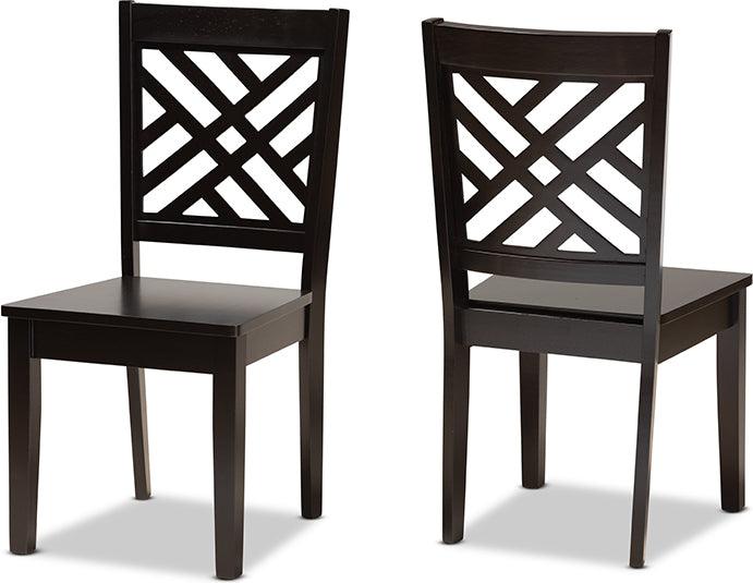 Wholesale Interiors Dining Chairs - Caron Dark Brown Finished Wood 2-Piece Dining Chair Set