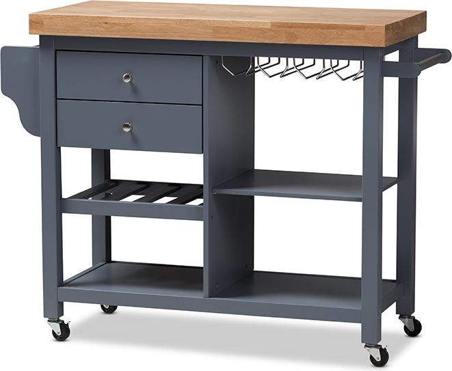 Wholesale Interiors Kitchen & Bar Carts - Sunderland Coastal And Farmhouse Grey Wood Kitchen Cart