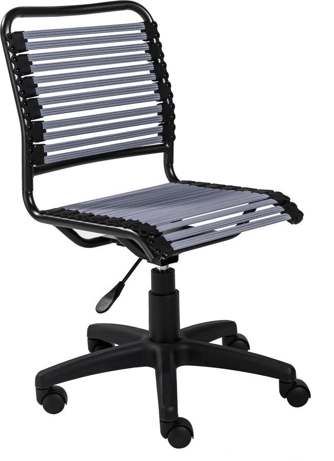 Euro Style Task Chairs - Allison Bungie Flat Low Back Office Chair Light Gray