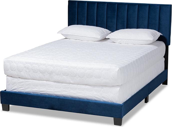 Wholesale Interiors Beds - Clare King Bed Navy Blue & Black