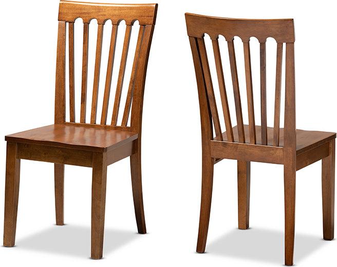 Wholesale Interiors Dining Chairs - Minette Walnut Brown Finished Wood 2-Piece Dining Chair Set