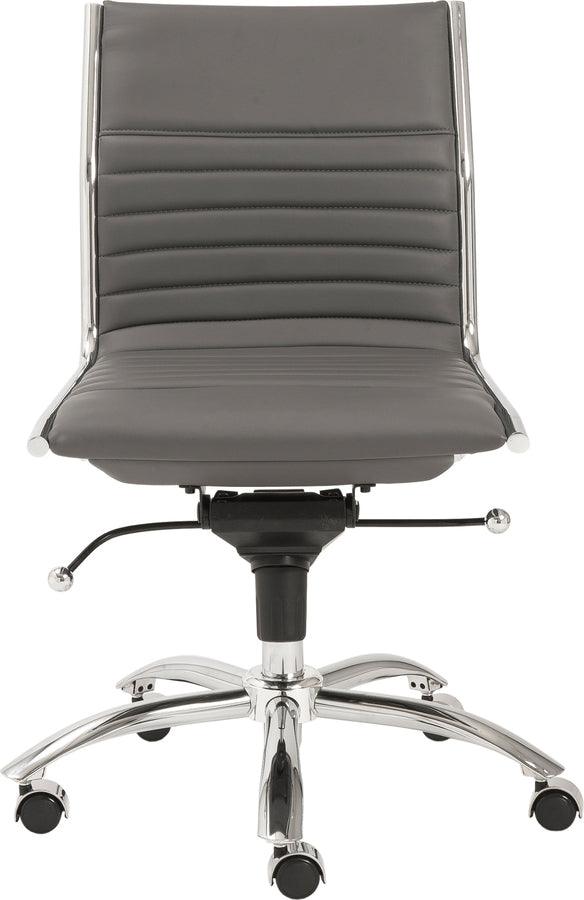 Euro Style Task Chairs - Dirk Low Back Office Chair w/o Armrests Gray