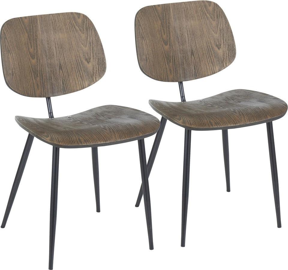 Lumisource Living Room Sets - Wilson Chair 30.25" Black Metal & Espresso Wood (Set of 2)