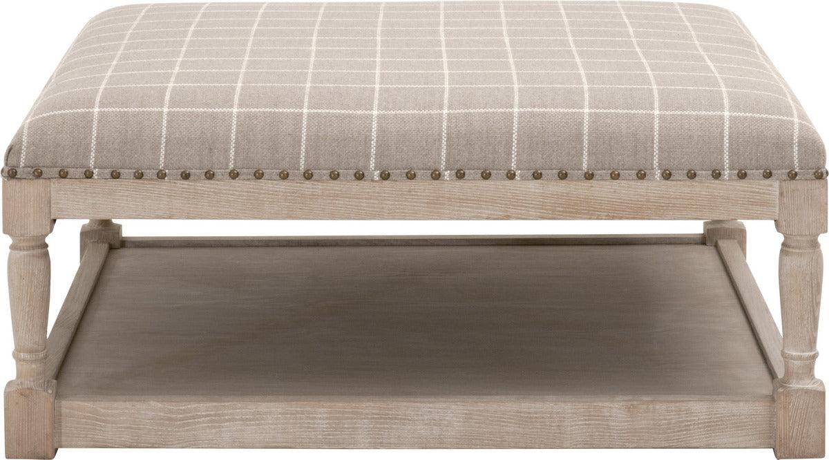 Essentials For Living Coffee Tables - Townsend Upholstered Coffee Table Windowpane Pebble