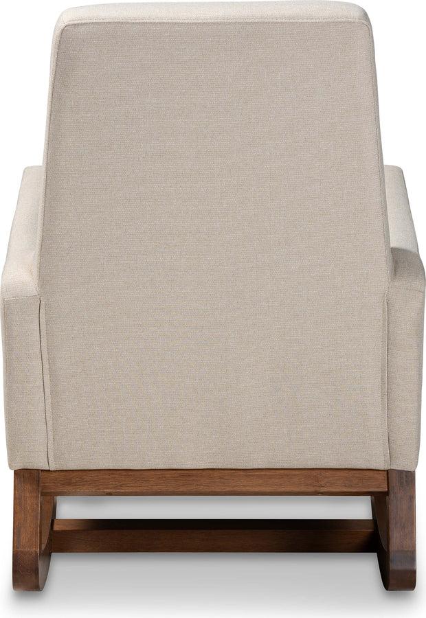 Wholesale Interiors Rocking Chairs - Yashiya Mid-century Retro Modern Light Beige Fabric Upholstered Rocking Chair