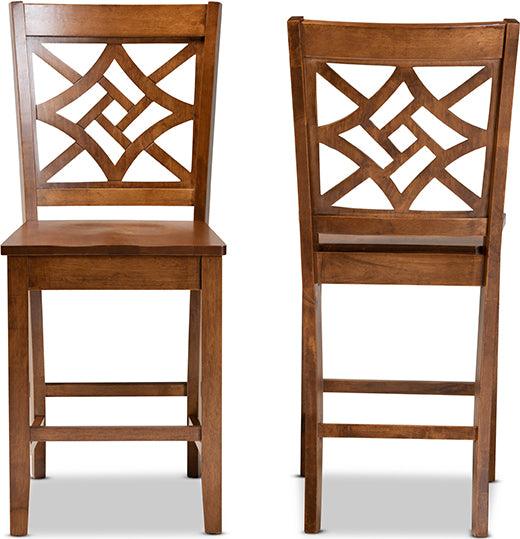 Wholesale Interiors Barstools - Nicolette Bar Stool Walnut Brown (Set of 2)