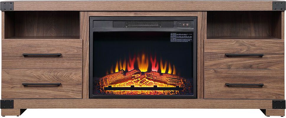 Manhattan Comfort Fireplaces - Richmond Fireplace in Brown