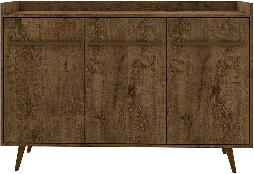 Manhattan Comfort Buffets & Sideboards - Bradley Buffet 53.54 Stand with 4 Shelves Rustic Brown