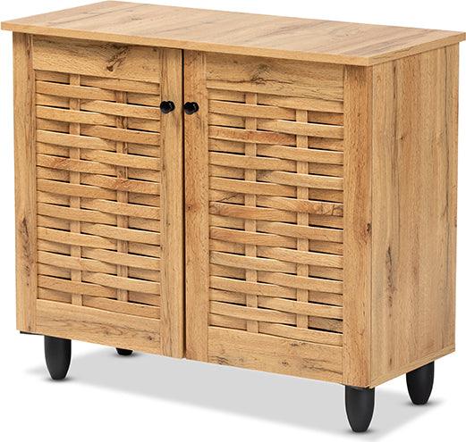 Wholesale Interiors Shoe Storage - Winda Oak Brown Finished Wood 2-Door Shoe Cabinet