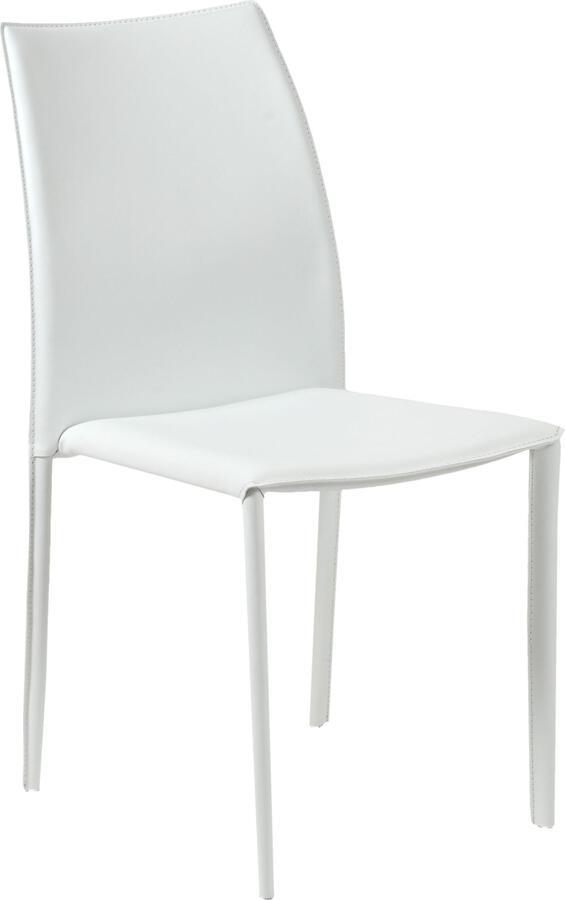 Euro Style Dining Chairs - Dalia Stacking Side Chair in White - Set of 2