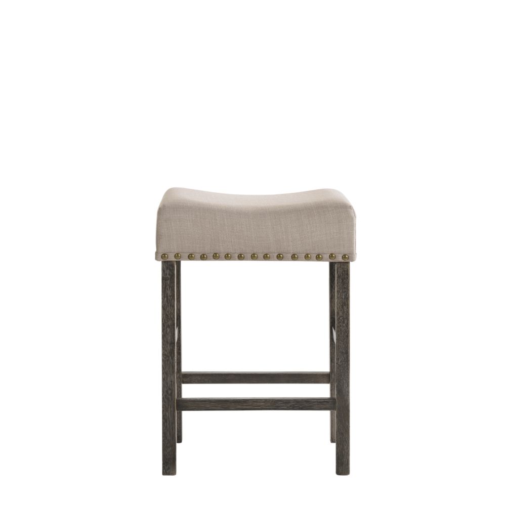 Shop ACME Martha II Counter Height Stool Set 2 Tan Linen