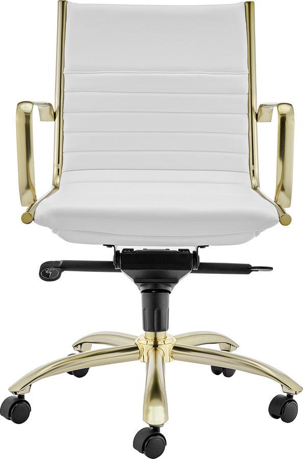 White Leatherette low-Back Office Chair by Euro Style 