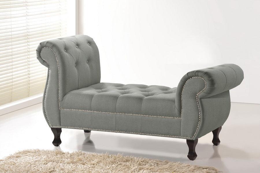 Wholesale Interiors Benches - Ipswich Grey Linen Bench