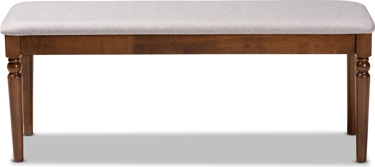 Wholesale Interiors Benches - Giovanni Grey & Walnut Brown Finished Wood Dining Bench