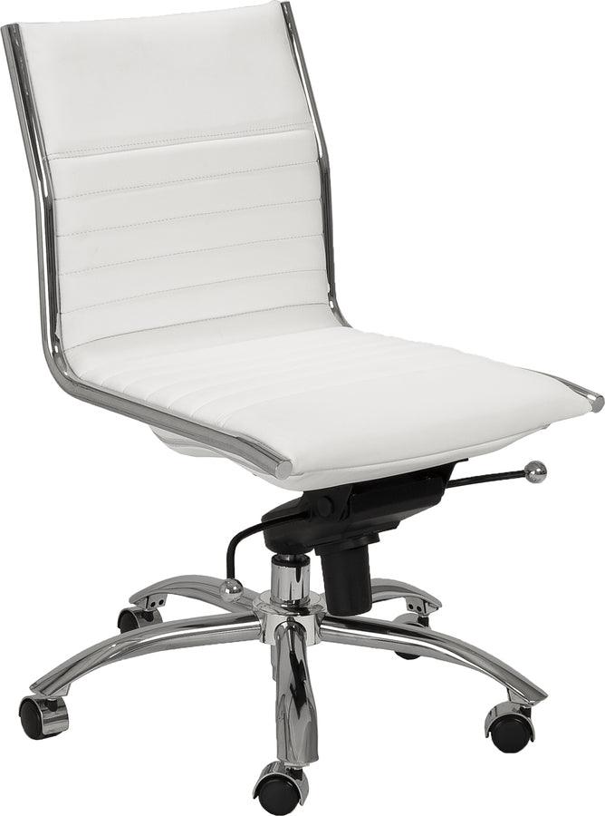 Euro Style Task Chairs - Dirk Low Back Task Chair w/o Armrests White