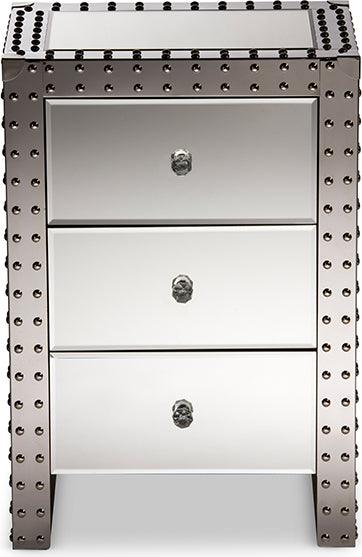 Wholesale Interiors Nightstands & Side Tables - Azura Nightstand Silver Mirrored