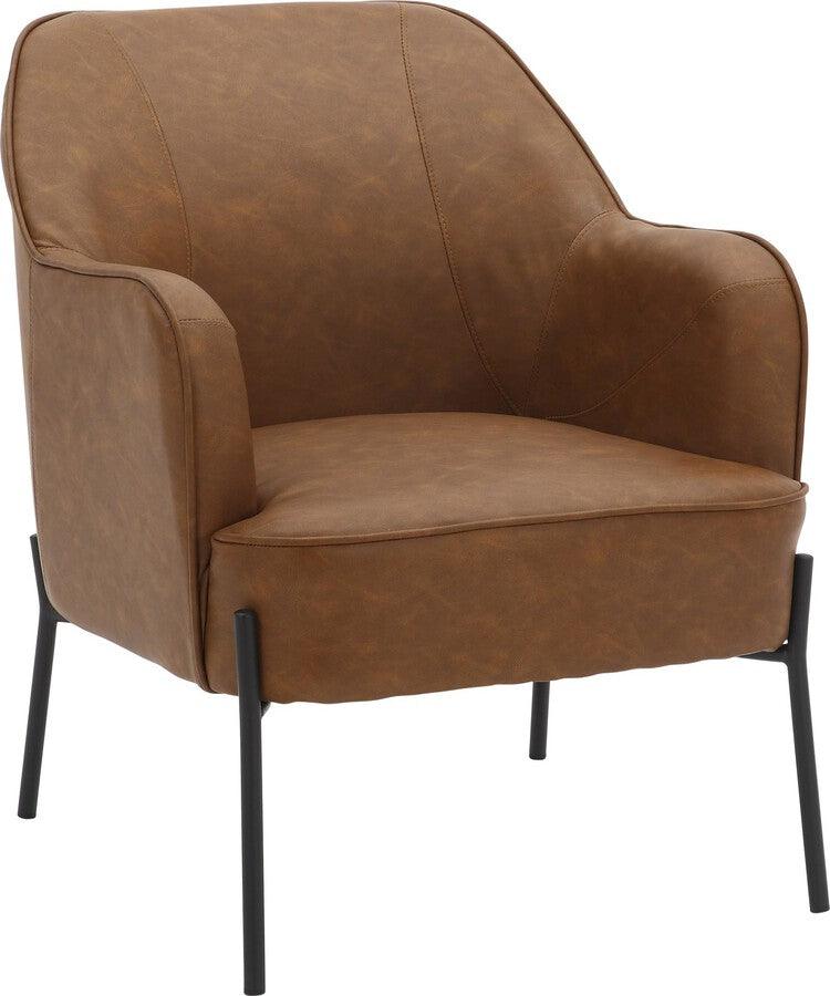 Lumisource Accent Chairs - Daniella Contemporary Accent Chair In Black Metal & Camel Faux Leather