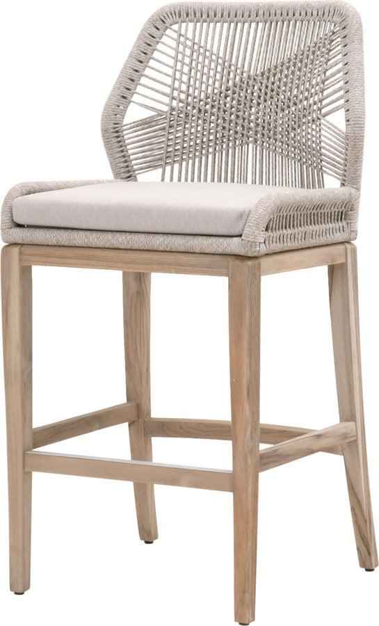 Essentials For Living Outdoor Barstools - Loom Outdoor Barstool Taupe White Gray Teak