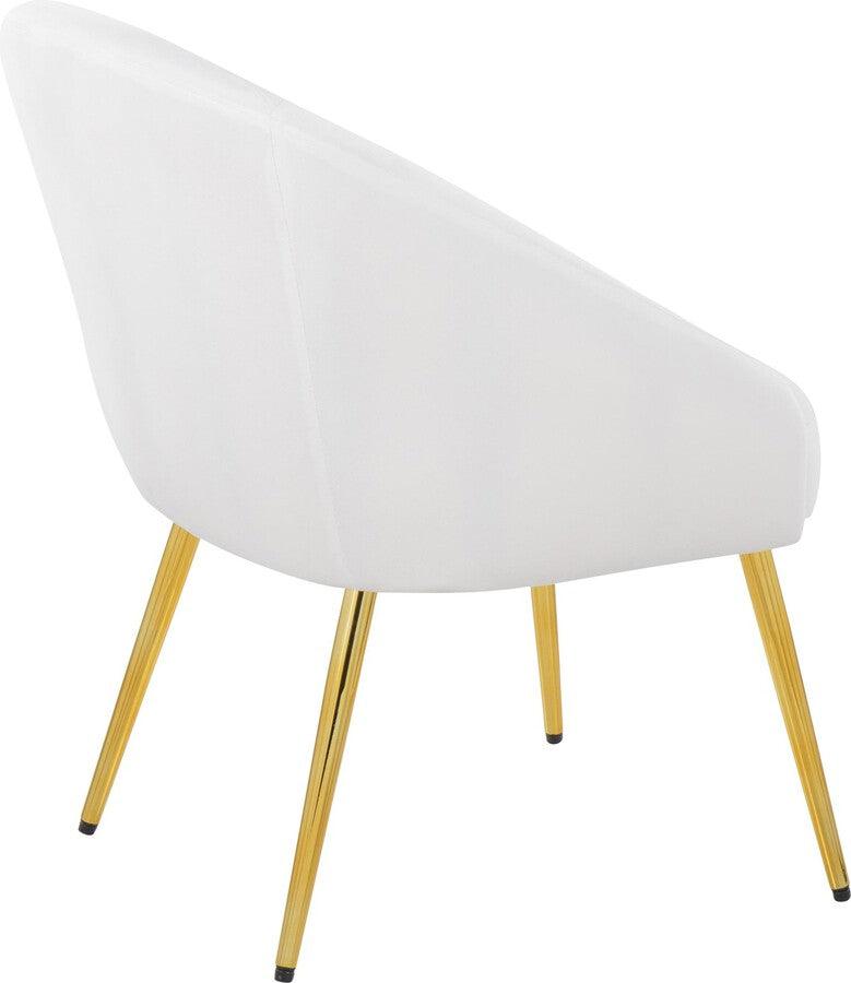 Lumisource Accent Chairs - Shiraz Contemporary/Glam Chair In Gold Metal & White Velvet