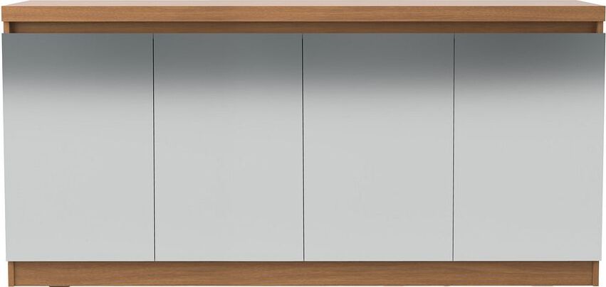 Manhattan Comfort Buffets & Sideboards - Viennese 62.99 in. 6- Shelf Buffet Cabinet with Mirrors in Maple Cream