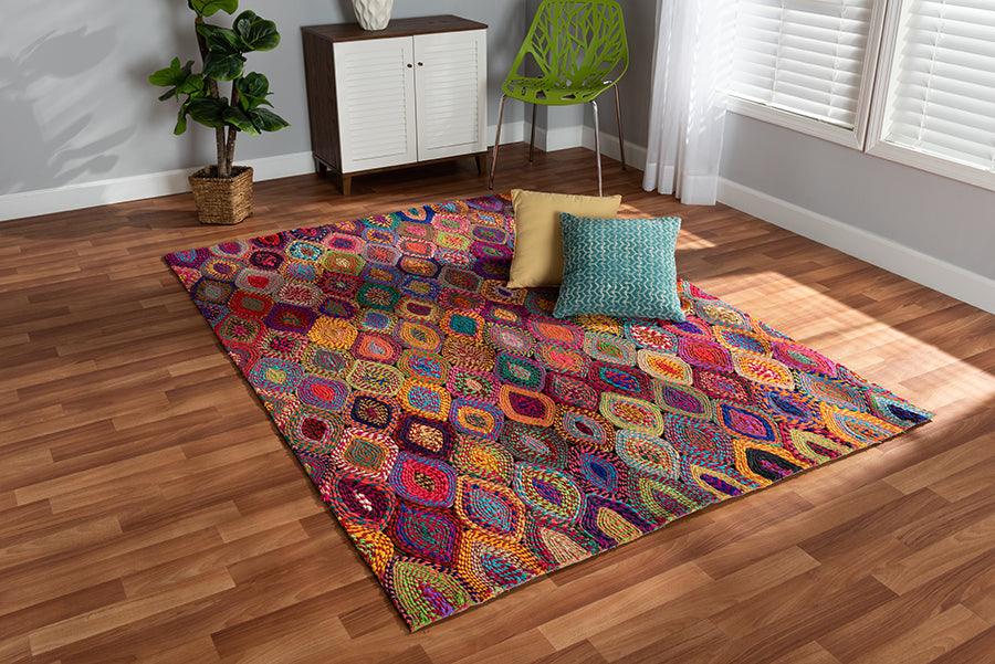 Wholesale Interiors Indoor Rugs - Addis Modern and Contemporary Multi-Colored Handwoven Fabric Area Rug