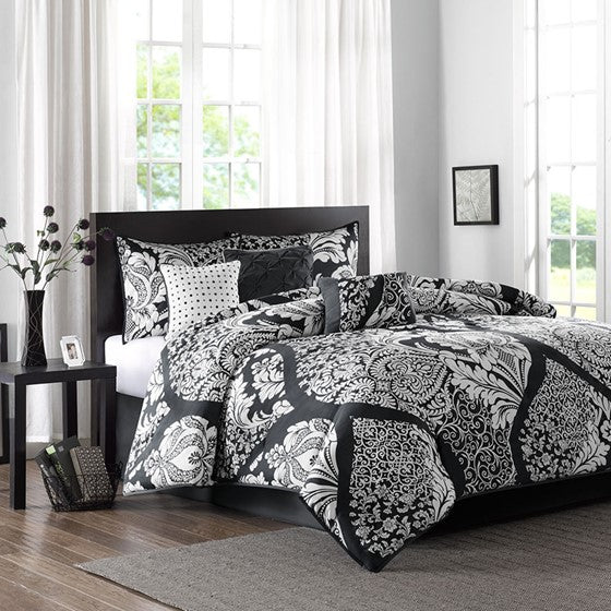 Shop 7 Piece Cotton Printed Comforter Set Black Comforters Blankets CasaOne