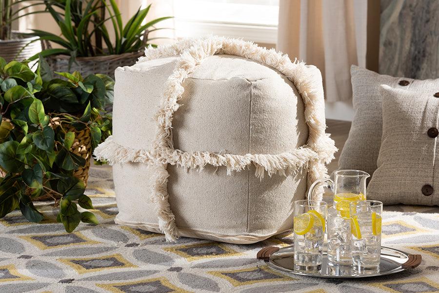 Wholesale Interiors Ottomans & Stools - Alfro Moroccan Ottoman Beige