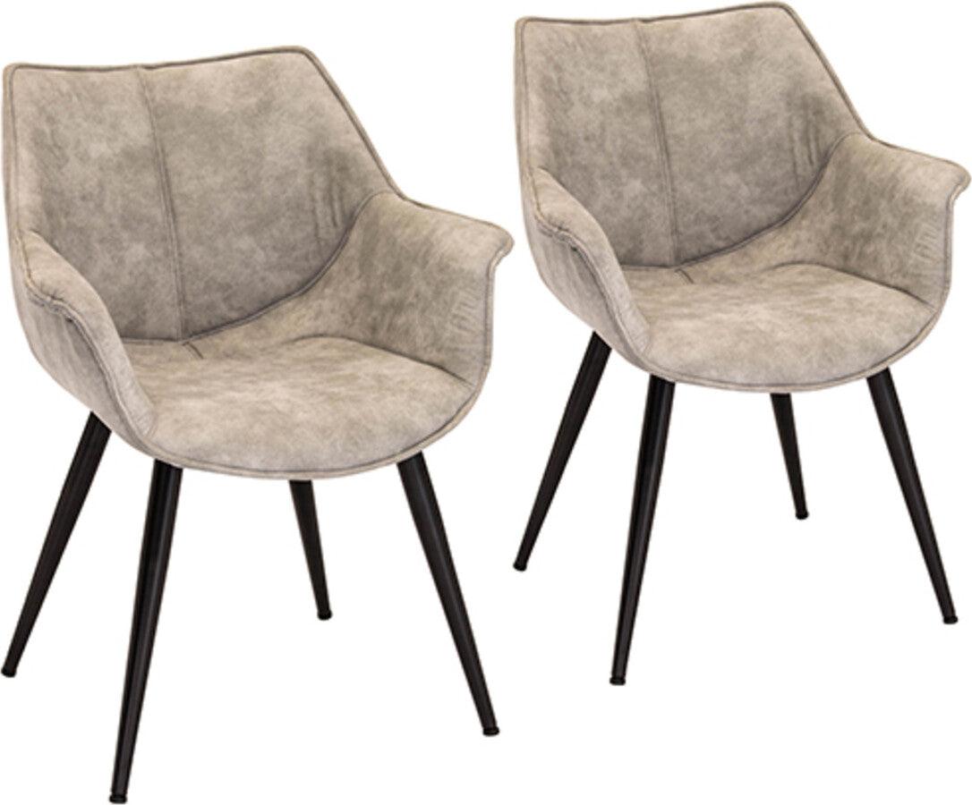 Lumisource Living Room Sets - Wrangler Industrial Accent Chair in Light Grey - Set of 2