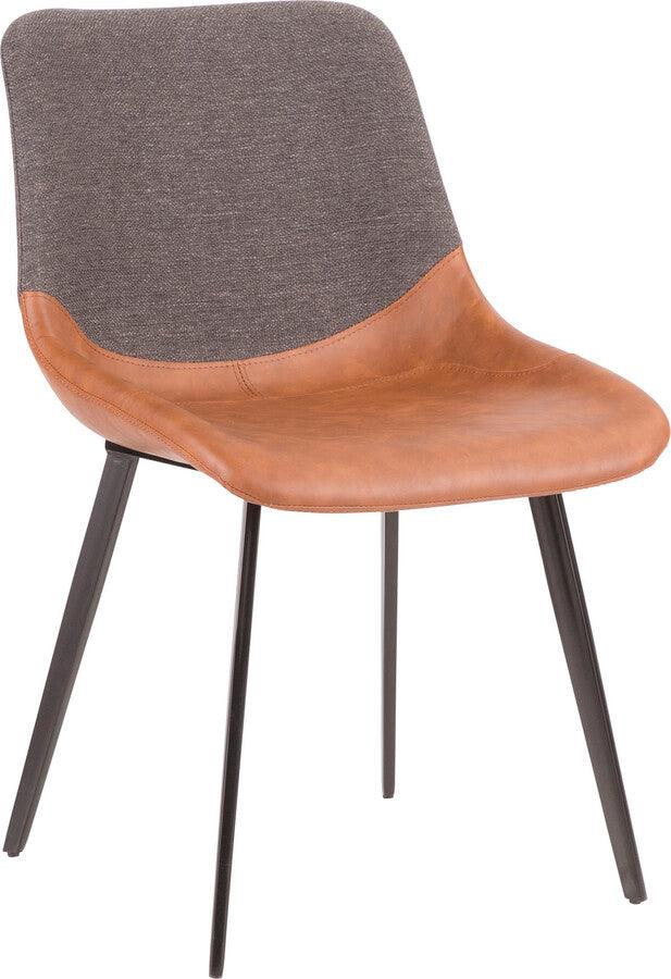 Lumisource Living Room Sets - Outlaw Two Tone Chair 32" Brown PU & Gray Fabric (Set of 2)