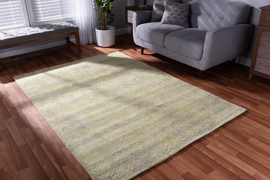 Wholesale Interiors Indoor Rugs - Leora Modern and Contemporary Lime Green and Gray Hand-Tufted Viscose Blend Area Rug