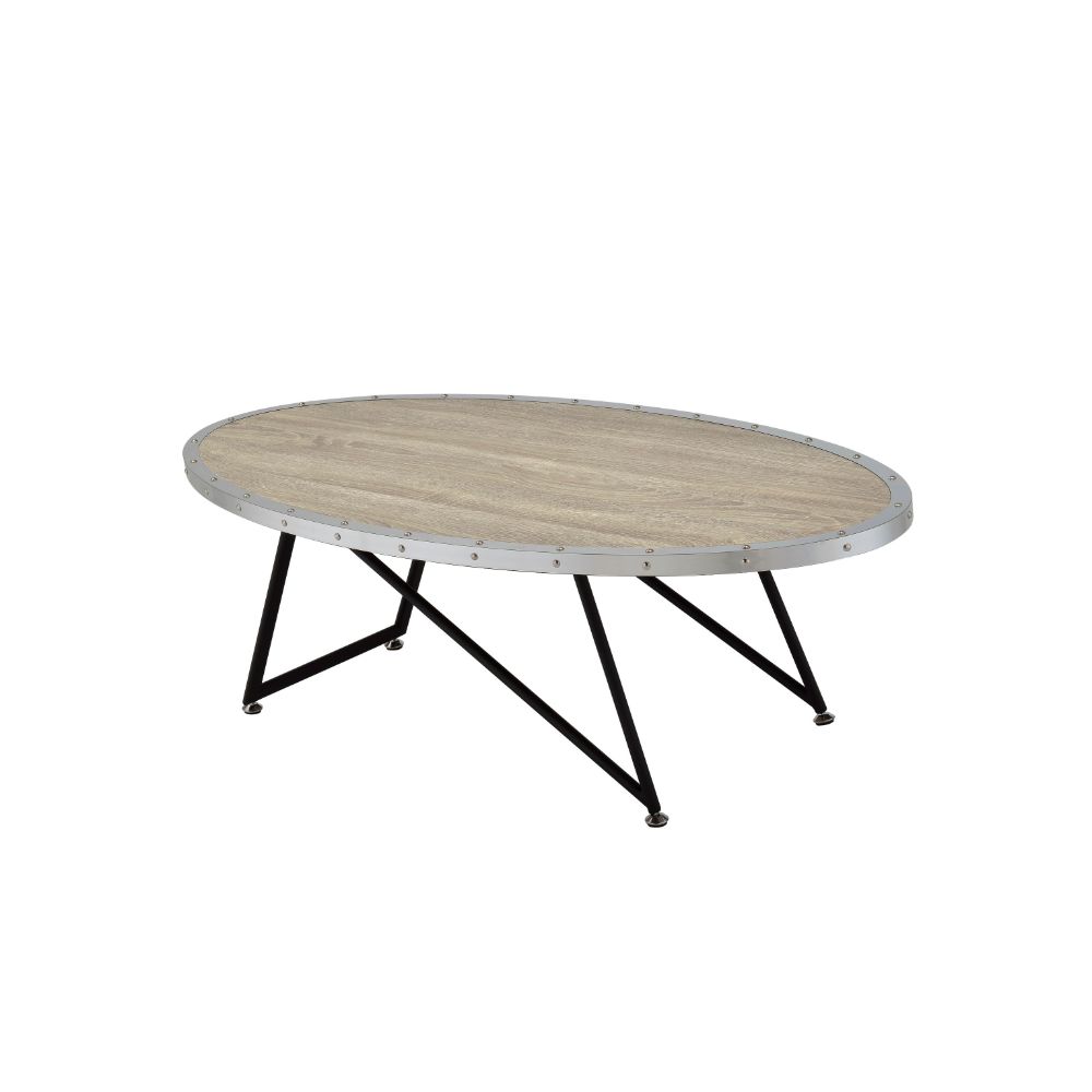 ACME Coffee Tables - ACME Allis Coffee Table, Weathered Gray Oak